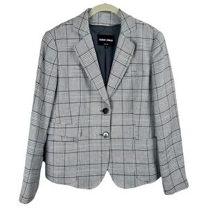 Giorgio Armani Glen Plaid Jacket / Blazer Gray Womens Size IT 46 / US 10